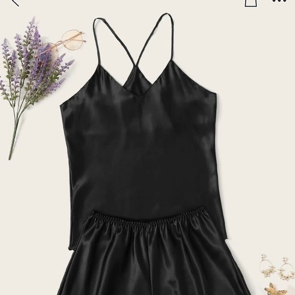 Satin cami top with shorts PJ set